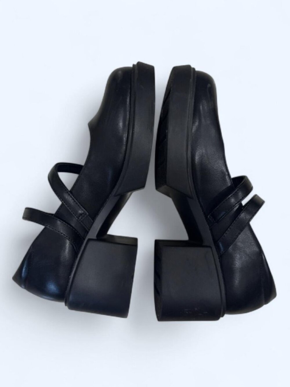Zara Women's Size 6.5 Black Platform Scandal Heel Strap - Picture 2 of 2
